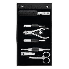 Maniküre Pediküre Set 7tlg. mit Nagelknipser, Leder, schwarz, ZWILLING BEAUTY